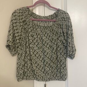 Green and white loft off the shoulder top size medium